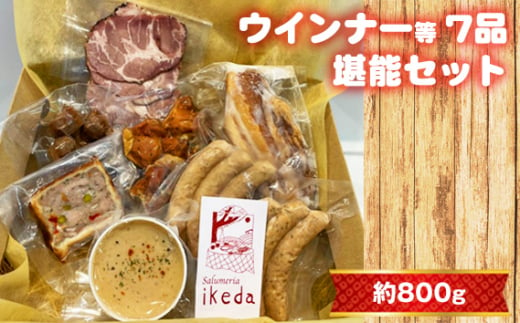 No.443 ウインナー等7品堪能セット　約800g ／ 肉 豚肉 おつまみ 燻製 スモーク ウインナー レバーペースト 鶏くん スナギーモ ベーコン ローストポーク パテ・アンクルート 詰め合わせ 食べ比べ 愛知県