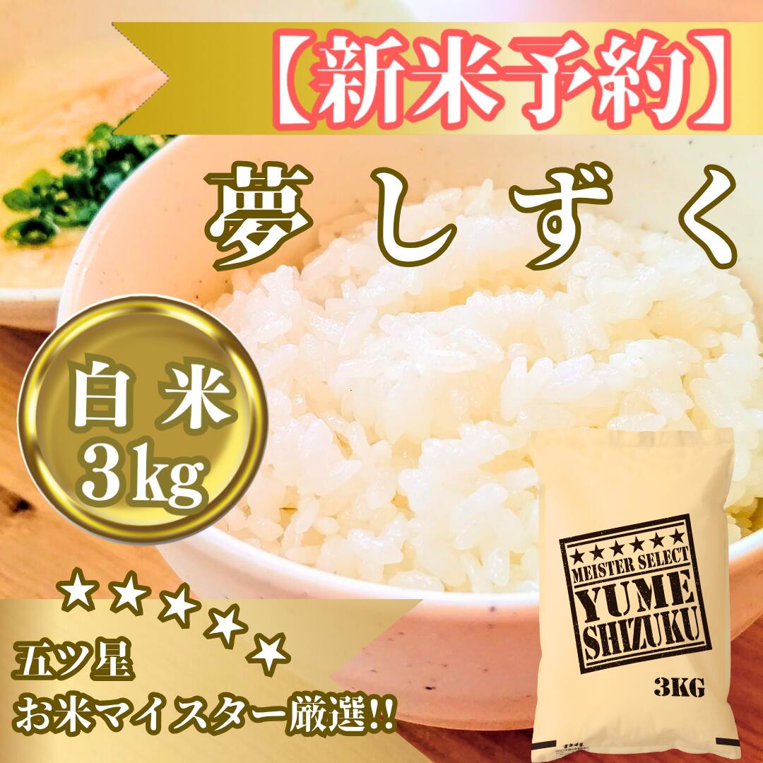 【ふるさと納税】令和7年産【（新米）10月以降発送】夢しずく白米3kg【五つ星お米マイスター厳選！】（CIB80）