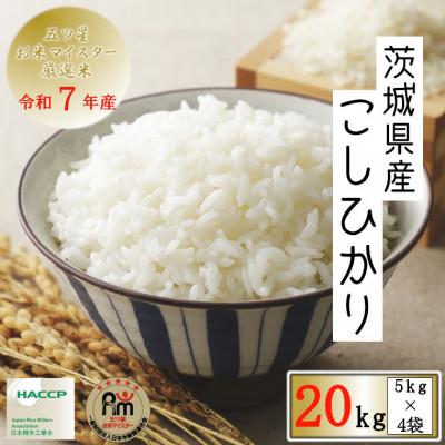 ふるさと納税 牛久市 令和7年産　茨城県産コシヒカリ　精米　20kg(5kg×4袋)