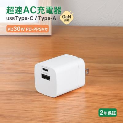ふるさと納税 海老名市 (オウルテック) PD30W対応 USB C×1 USB A×1 AC充電器 ホワイト