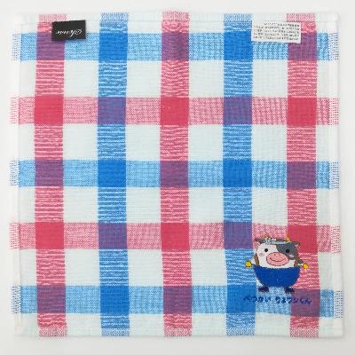 ふるさと納税 別海町 べつかいりょウシくん　刺繍ハンカチ