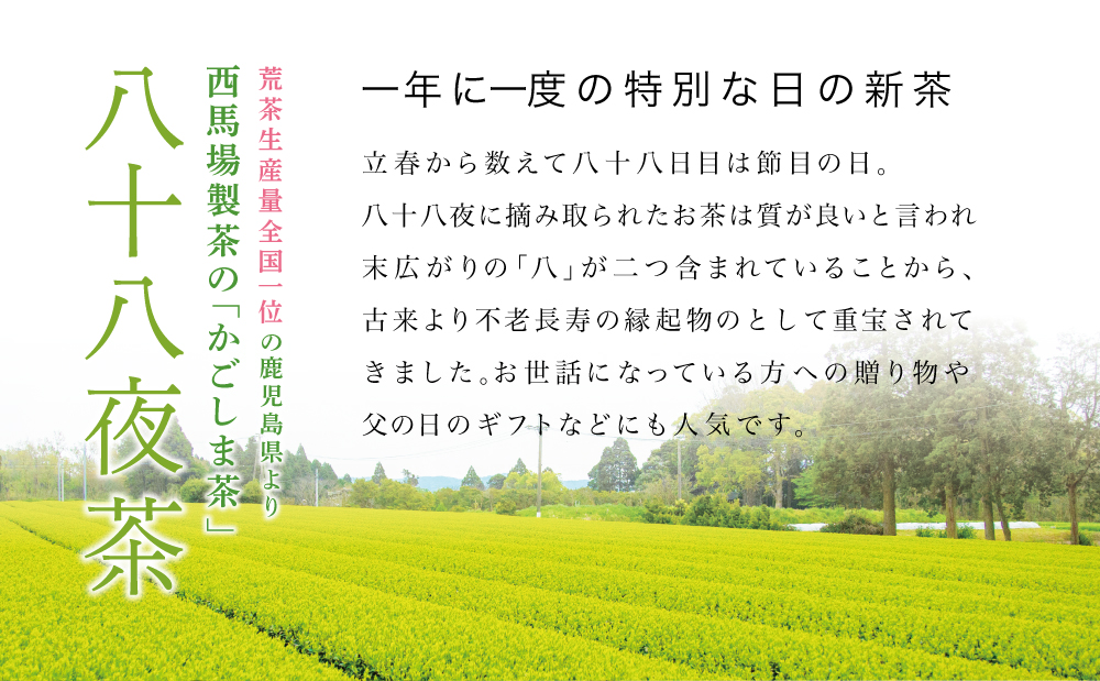 【新茶】 きんぽう 八十八夜茶 5本セット ＜2026年：5月中旬出荷開始＞ 西馬場製茶 先行予約 先行受付 鹿児島県産 緑茶 かごしま茶 お茶 日本茶 茶葉 煎茶 旬 季節 リーフティー ティータイム 飲み物 ドリンク ギフト 贈答 手土産 贈り物 プレゼント 南さつま市