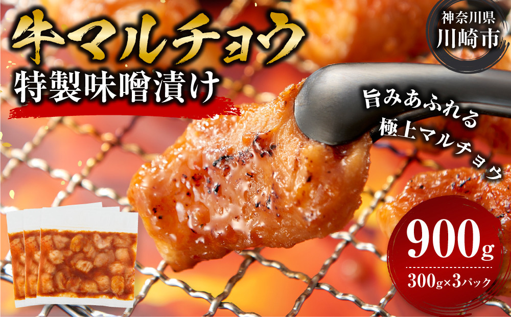 ＜訳アリ＞牛マルチョウ　特製味噌漬け　0.9kg(300g×3）【2026年9月発送】