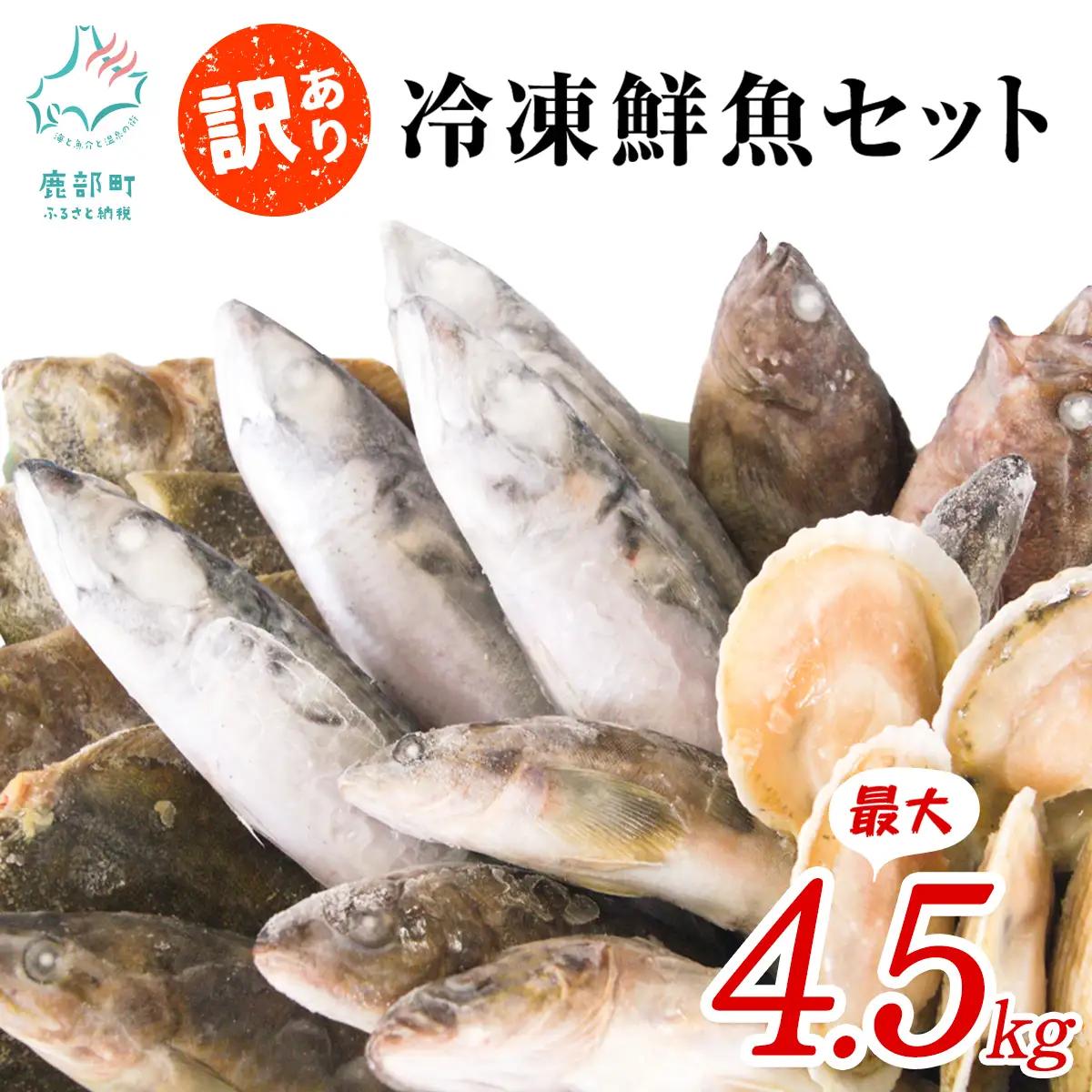 訳あり 北海道産 冷凍鮮魚セット最大4.5kg 下処理済み 4～5種 ホタテが必ず入る 魚 詰め合わせ 海鮮 魚介 海産物