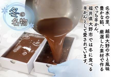 【先行予約】福井県大野市 冬の名物 でっち羊かん (お菓子のひろせ 水ようかん)小サイズ(約490g)×4箱【11月より順次発送】