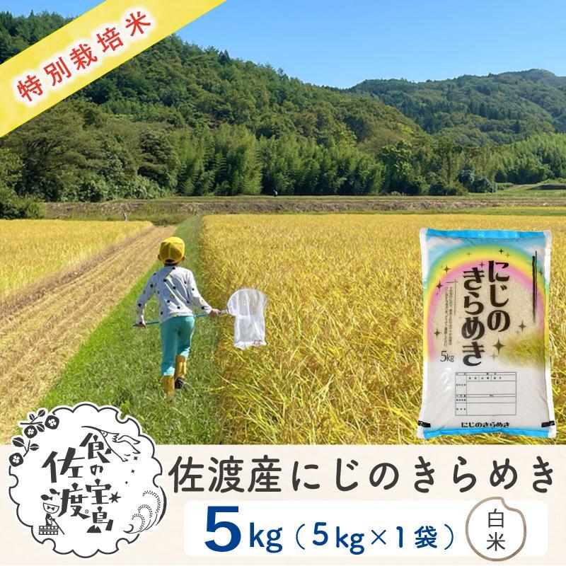 【新米・先行予約】佐渡島産 にじのきらめき 白米5Kg×1袋 特別栽培米 令和6年産