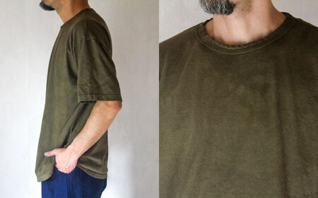オーガニックコットン 完熟Tシャツ　【海松色】 Mサイズ / オーガニック コットン 綿100　手染め 草木染め Ｔシャツ 半袖 トップス ファッション インナー 女性用 レディース 男性用 メンズ 