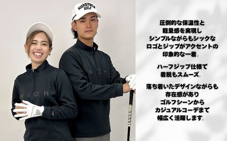 レディースエアライトロングスリーブモックネックシャツ/ブラック/Lサイズ ゴルフウェア ゴルフ レディース ロゴカラー モックネック 黒 おしゃれ コーデ｜石川県 小松市【有限会社ドオム】