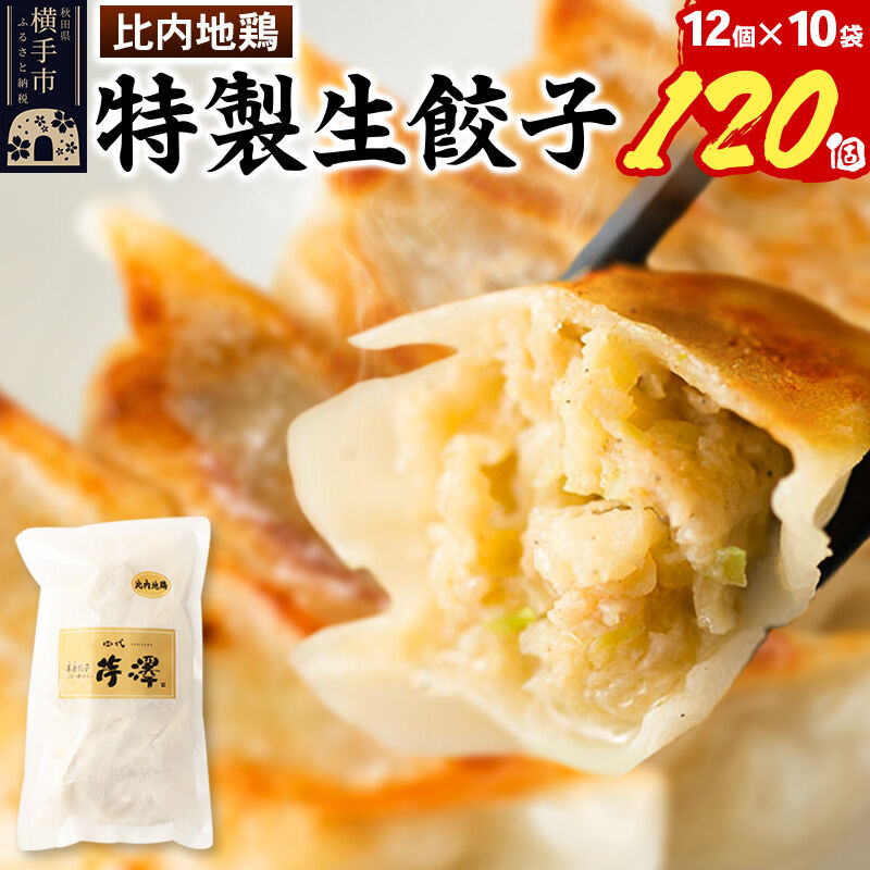 【ふるさと納税】比内地鶏餃子 12個入×10袋 [餃子 ぎょうざ ギョウザ お惣菜 冷凍 国産 鶏肉]