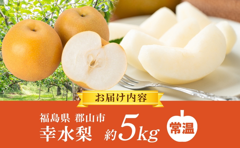 梨 幸水 約5kg 果物 なし くだもの フルーツ 旬 ナシ 産地直送 国産 家庭用 贈答用 グルメ お取り寄せ ジューシー 果汁 みずみずしい 果実 デザート 福島県 郡山市