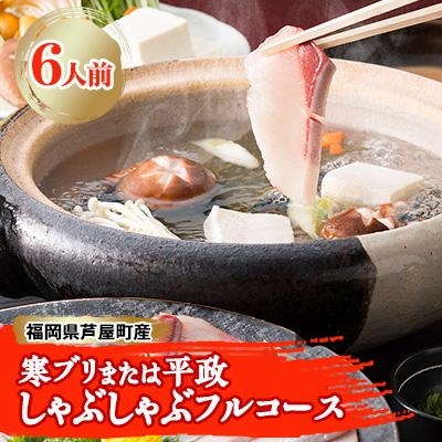 ふるさと納税 芦屋町 九州産　寒ブリ平政しゃぶしゃぶ鍋6人前フルコース　芦屋の漁師が獲り、老舗鮮魚店が捌きます(芦屋町)
