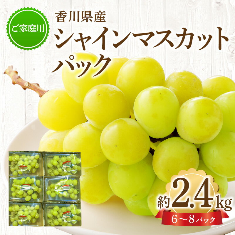 【ふるさと納税】ご家庭用 シャインマスカット パック 約2.4kg【2026-8月中旬～2026-9月下旬配送】 | マスカット ぶどう フルーツ 果物 糖度が高く 酸味が少ない 皮ごと食べられる 訳あり キズ 瀬戸内 四国 香川