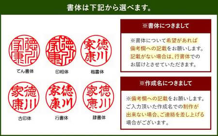 実印 印鑑ケース付き イタリアンオイルレザーのがま口印鑑ケース ネイビーカラー15mm 黒水牛 （印鑑ケース1個・印鑑1本） 牛革 革 オイルレザー イタリアンレザー 天然皮革 水牛 牛の角