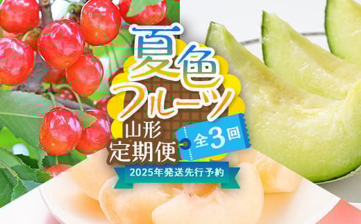 【2025年度 先行予約】夏色フルーツ定期便 全3回 さくらんぼ メロン 桃 果物 フルーツ FSY-2064