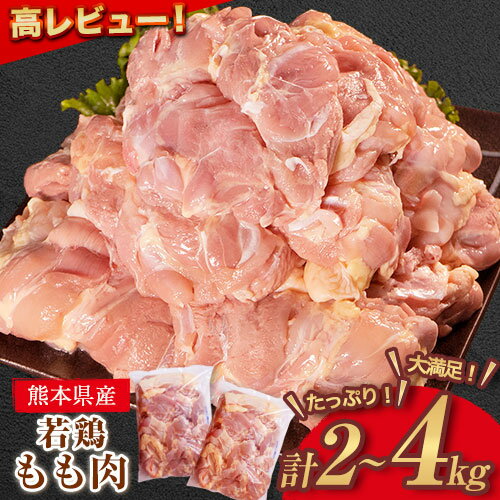 【ふるさと納税】 鶏肉 高レビュー 若鶏 もも肉 約2kg×1袋 2袋 (1袋あたり約300g×7枚前後) たっぷり大満足！《30日以内に出荷予定(土日祝除く)》熊本県 葦北郡 津奈木町 鶏 鶏肉 モモ もも 肉 大容量