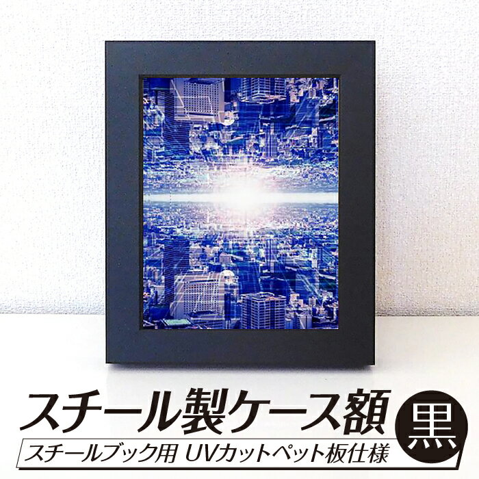 【ふるさと納税】スチール製ケース額 黒 スチールブック用 UVカットペット板仕様 [No.711] ／ フレーム シンプル オシャレ 送料無料 岐阜県