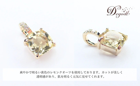 レモンクオーツSQネックレス　天然石アクセサリー ペンダント アクセサリー ネックレス ジュエリー レディースアクセサリー 宝石 プレゼント 贈り物