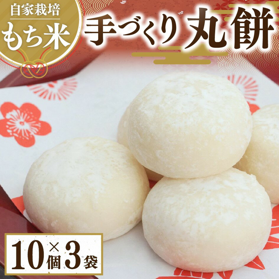 【ふるさと納税】 丸餅 30個 真空パック 餅 もち 自家栽培 もち米 小分け 10個 3袋 熊本 阿蘇 ゆたんもん 南小国町 送料無料