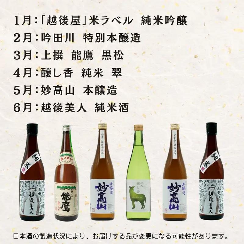 【毎月届く！】上越市12蔵の日本酒定期便 720ml×12本 12か月連続でお届け お酒 銘酒 飲み比べ 新潟県 
