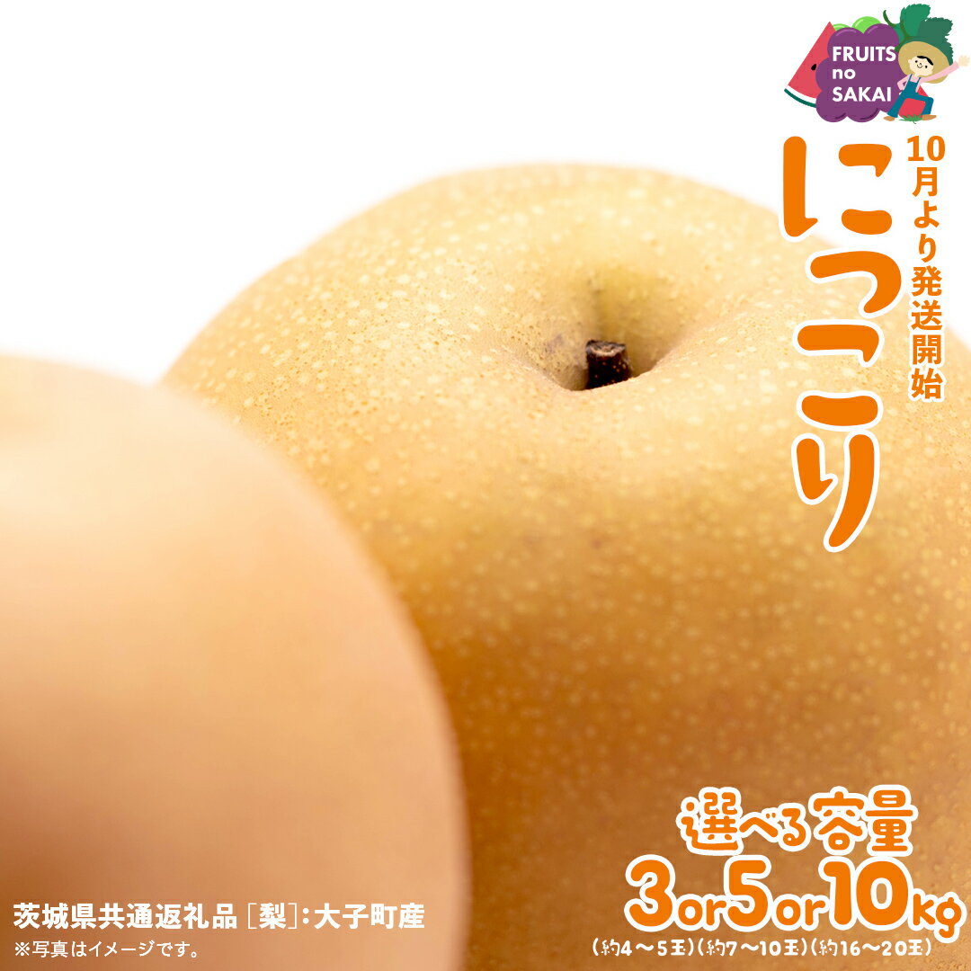 【ふるさと納税】＼ 選べる内容量 ／ にっこり 梨 3kg （4～5玉）/ 5kg （7～10玉）/ 10kg （16～20玉）【2026年10月より発送開始】（茨城県共通返礼品 [梨]：大子町産） なし 旬 お取り寄せ フルーツ 甘い ジューシー 和梨 時期