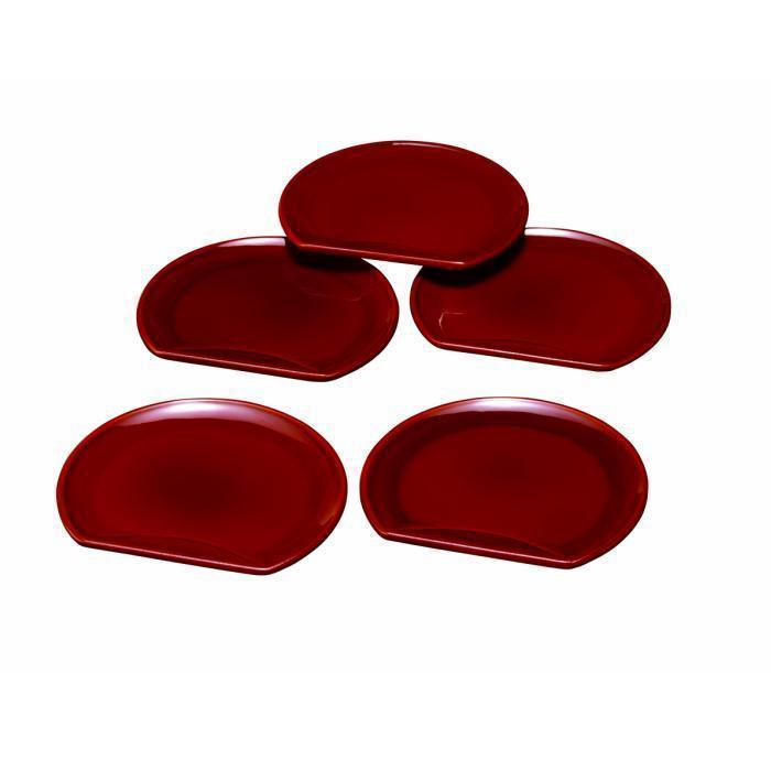 【ふるさと納税】4.5寸 半月銘々皿 両面春慶塗 (5枚組)【YG119】 | クラフト 民芸 人気 おすすめ 送料無料