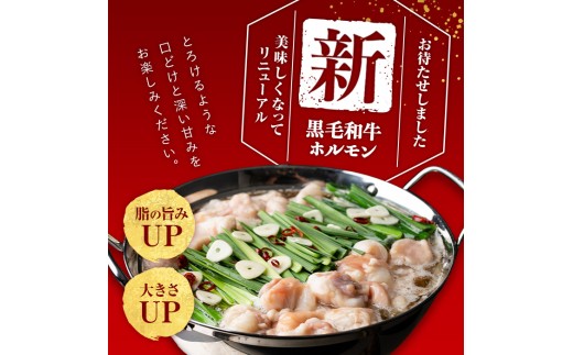 国産黒毛和牛ホルモン もつ鍋セット【醤油味】(10～15人前) 黒毛和牛 肉 牛肉 国産 もつ鍋 モツ鍋 ホルモン タレ 鍋 焼肉 バーべキュー 小分け a7-044