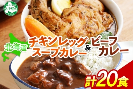 弟子屈ビーフカレー＆チキンレッグスープカレー 食べ比べ20個セット