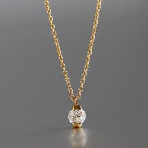 K18イエローゴールド【ラボグロウンダイヤモンドネックレス】0.2ct 挟みこみデザイン 長さ40cm LAB-K18-009 ネックレス