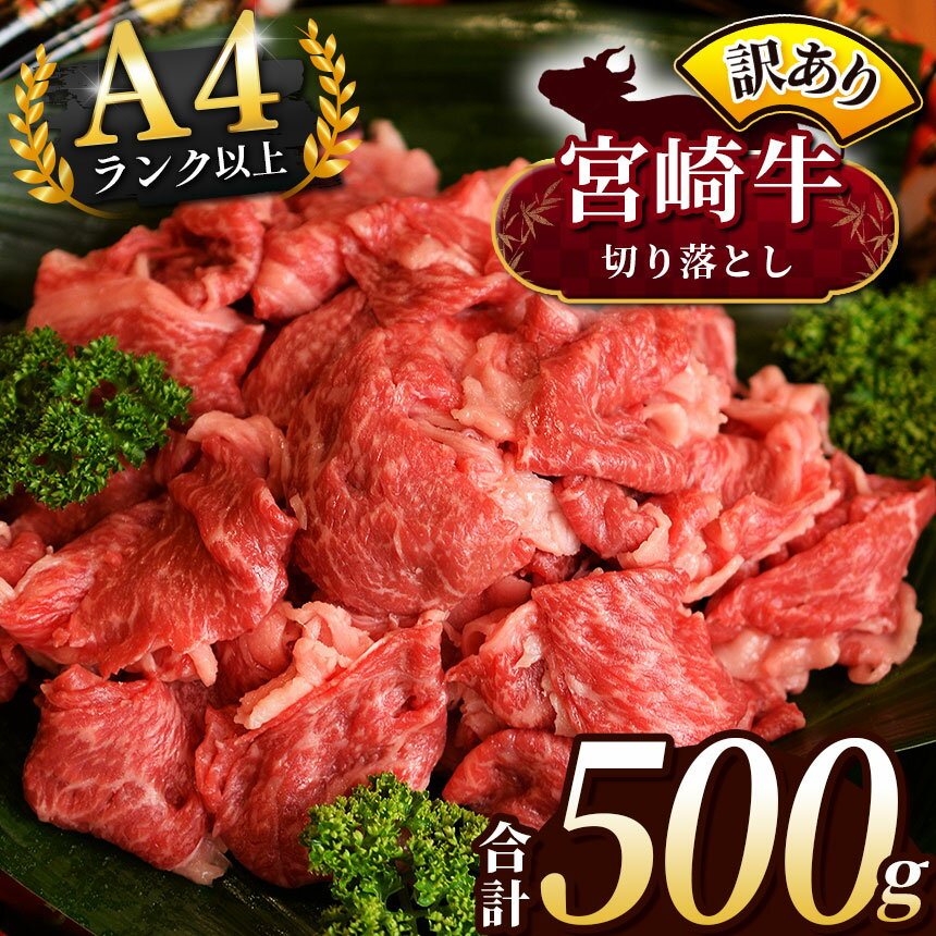 【ふるさと納税】【 訳あり品 】選べる発送月 宮崎牛 切り落とし 500g | 宮崎牛 黒毛和牛 牛肉 肉 にく A4 ～ A5 ランク 等級 国産 ブランド牛 カレー 牛丼 野菜炒め コスパ 宮崎県 五ヶ瀬町