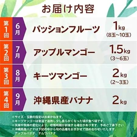 【発送月固定定期便】JAおきなわ厳選!季節の南国フルーツ全4回【配送不可地域：離島】【4079625】