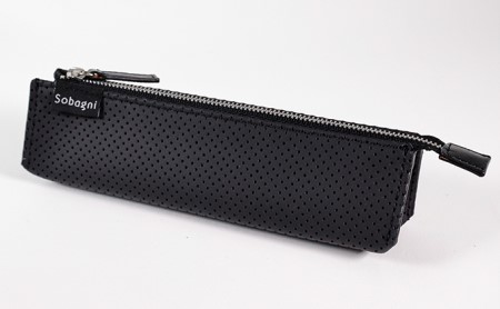 Sobagni　パンチングペンケース 雑貨 日用品 文房具 エシカルレザー製 パンチング加工  ブラウン