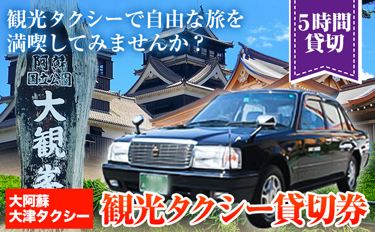 大阿蘇大津タクシー 観光タクシー 5時間貸切券 肥後おおづ観光協会 《45日以内に出荷予定(土日祝除く)》 熊本県 大津町 タクシー 貸切券 旅行 観光 熊本観光 家族旅行