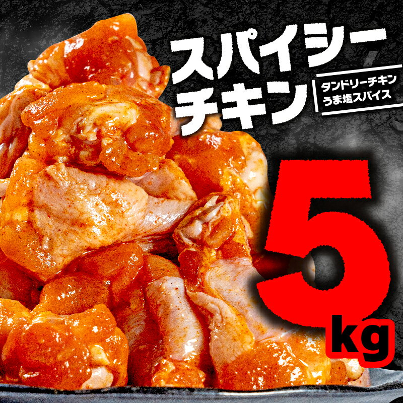 【ふるさと納税】 スパイシーチキン 5kg ( 2.5kg×2種 ) 国産 鶏 肉 にく 鶏肉 とり肉 簡単調理 焼くだけ おかず 晩 昼 弁当 少量 小分け 真空パック 冷凍 便利 惣菜 骨付き ほねつき 手羽元 スパイス タンドリーチキン 鳥 酒 塩 うま塩 おつまみ おすすめ 1万円 京都府