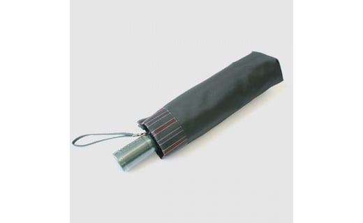 【槙田商店】紳士折たたみ傘　Tie Plain×Stripe　GREEN 傘 かさ 雨具 高級 晴雨 兼用 UV 日焼け ギフト ファッション  日傘 プレゼント 化粧箱 老舗