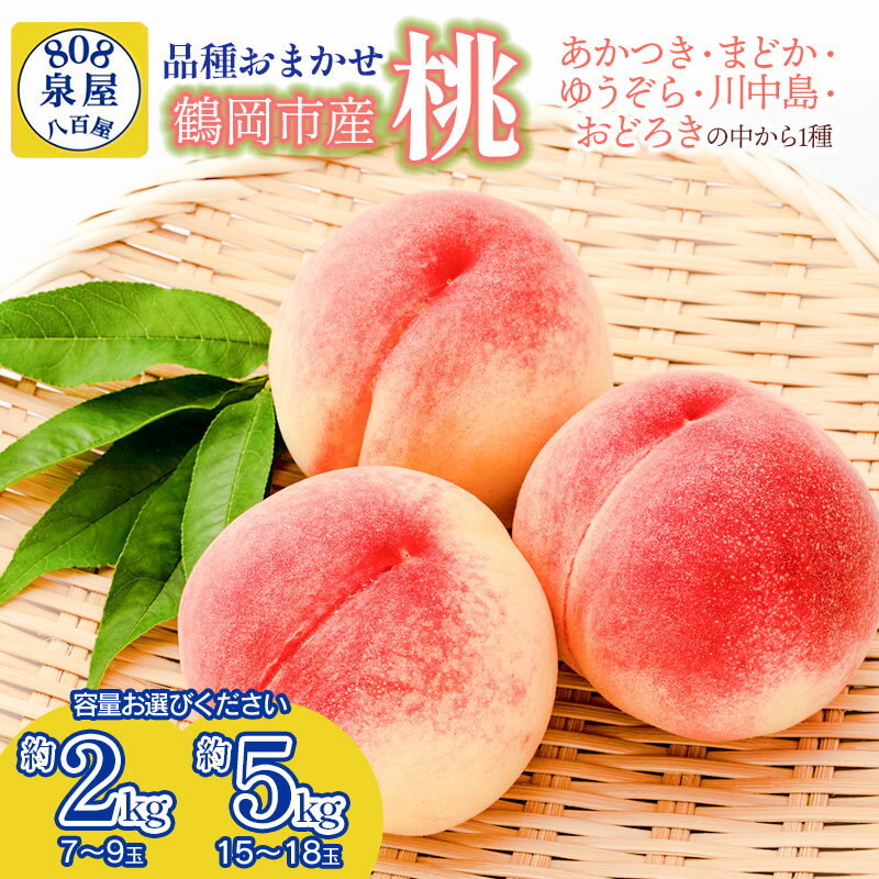 【ふるさと納税】【令和7年産先行予約】鶴岡市産 桃　容量お選びください［約2kg・約5kg］　K-738・K-755　泉屋商店