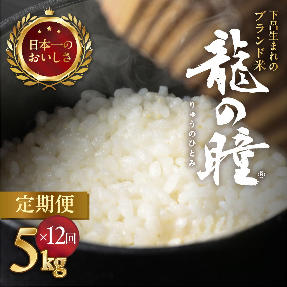 【ふるさと納税】新米予約 【2025年産米】【定期便】5kg × 12回 飛騨産・龍の瞳（いのちの壱）龍の瞳 直送 白米 精米 米 ブランド米 5キロ 60kg りゅうのひとみ 下呂温泉 高級 ギフト 贈り物 岐阜県 下呂市 12ヶ月 2025年 令和7年 お米 新米 毎月 農家直送 送