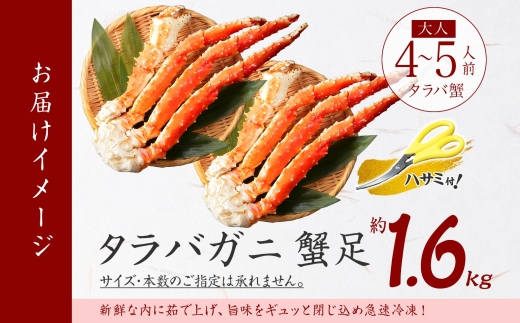 1735. ボイルタラバガニ足 800g×2 計1.6kg前後 食べ方ガイド・専用ハサミ付 カニ かに 蟹 送料無料 北海道 弟子屈町