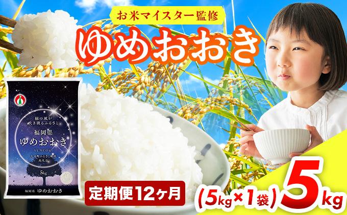 【12ヶ月定期便】令和7年産 福岡県産米100％使用！大木町 ゆめおおき 5kg ※北海道・沖縄・離島は配送不可 | 精米 国産 お米 ブランド米 お弁当 ご飯 おにぎり CY005sub12 【12