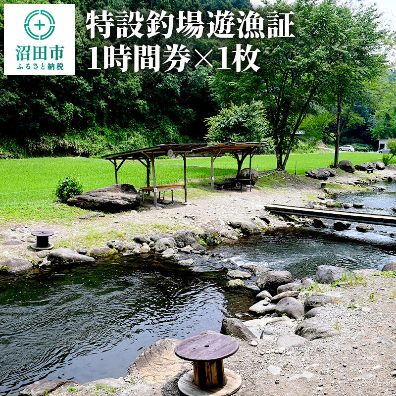 発知渓流つりセンター 特設釣場遊漁証 1時間券×1枚 [釣り 渓流釣り 竿釣り 餌釣り チケット 行楽 余暇 マス 初心者歓迎 家族 仲間 グループ 群馬県 沼田市]
