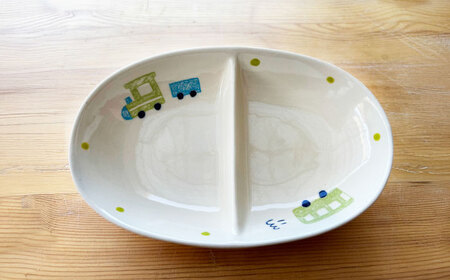 【瀬戸焼】子供用食器セット(汽車・バス)贈答品対応【1448525】