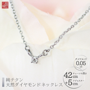 純チタン天然ダイヤモンド0.05ctネックレス | ジュエリー 新潟県 弥彦村