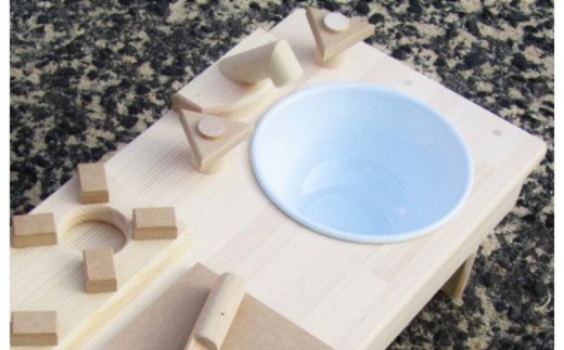 
手作り木製 ままごとキッチン・RHK-LX 素材色バージョン
