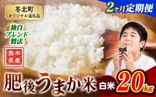 【2ヶ月定期便】米  熊本県産 肥後うまか米 20kg 白米 精米 こめ コメ お米 おこめ ブレンド米《申込月の翌月から出荷開始》熊本県産 コメ お米 おこめ