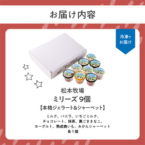 松本牧場アイス定期便（9個入り×2回） ～本格ジェラート＆シャーベット～