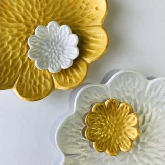 有田焼 flower plate 野菊/金銀彩（銘々皿・豆皿 計4ヶセット）深海三龍堂 食器 おしゃれ お皿 プレート 取り皿 ケーキ皿 パン皿 A25-267_イメージ5