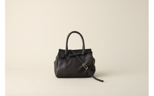 【H-14-BK】OBI MINI（革のカシミヤ 郡上市産明宝鹿革バッグ）ブラック