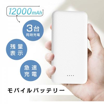 ふるさと納税 名古屋市 モバイルバッテリー 大容量 小型 軽量 薄型 12000mAh【PL保険加入済み製品】