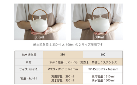 【美濃焼】SALIU 結 土瓶急須330 白/ホワイト【株式会社ロロ】 食器 うつわ 茶器 日本茶 ティーポット 湯呑み シンプル かわいい おしゃれ 贈り物  紅茶ポット 緑茶 ハーブティー おうち