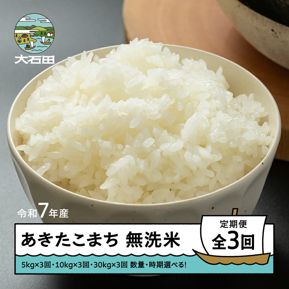 【ふるさと納税】 米 令和7年産 あきたこまち 無洗米 3回 定期便 山形県産 ※沖縄・離島配送不可 ap-akmxa0x3-t