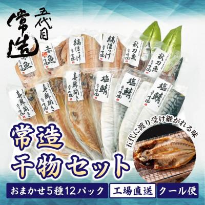 ふるさと納税 ひたちなか市 旬の味をそのまま冷凍!常造干物セットおまかせ5種12パック 真空個包装
